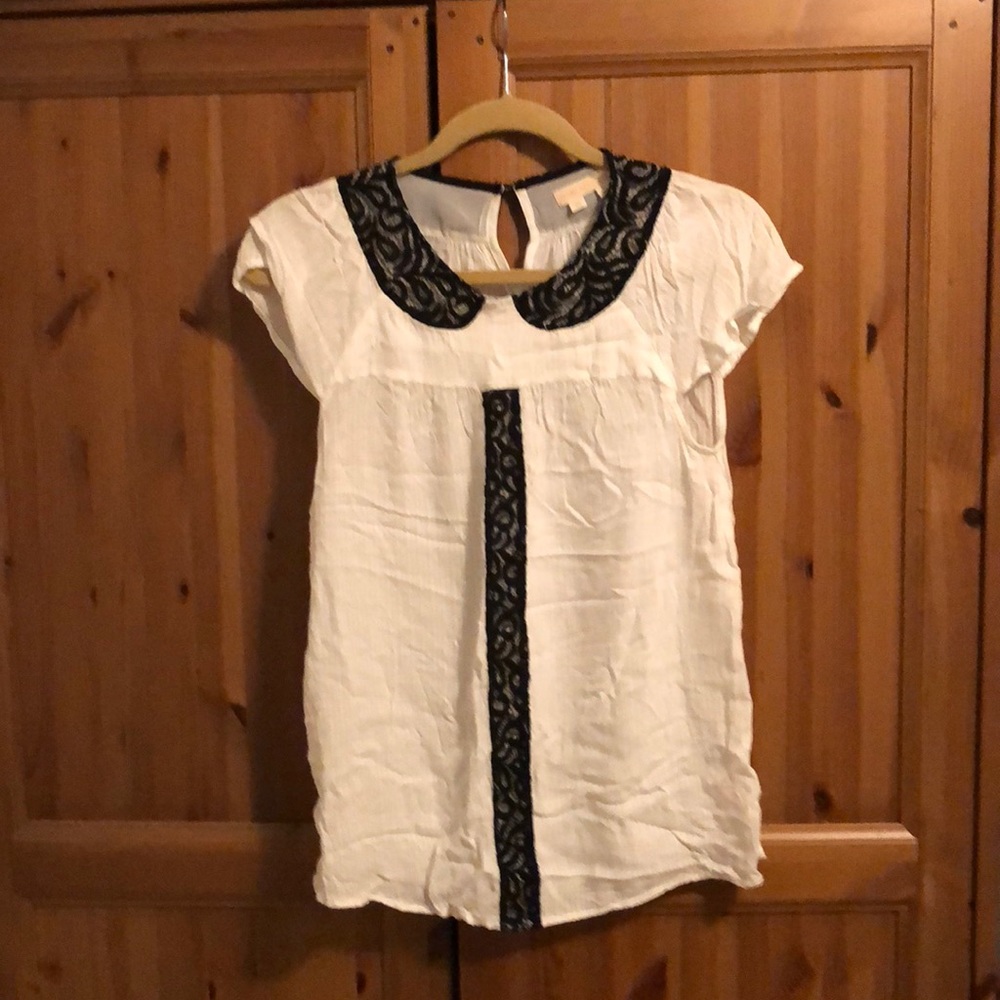 Blouse with lace trim from Anthropologie.